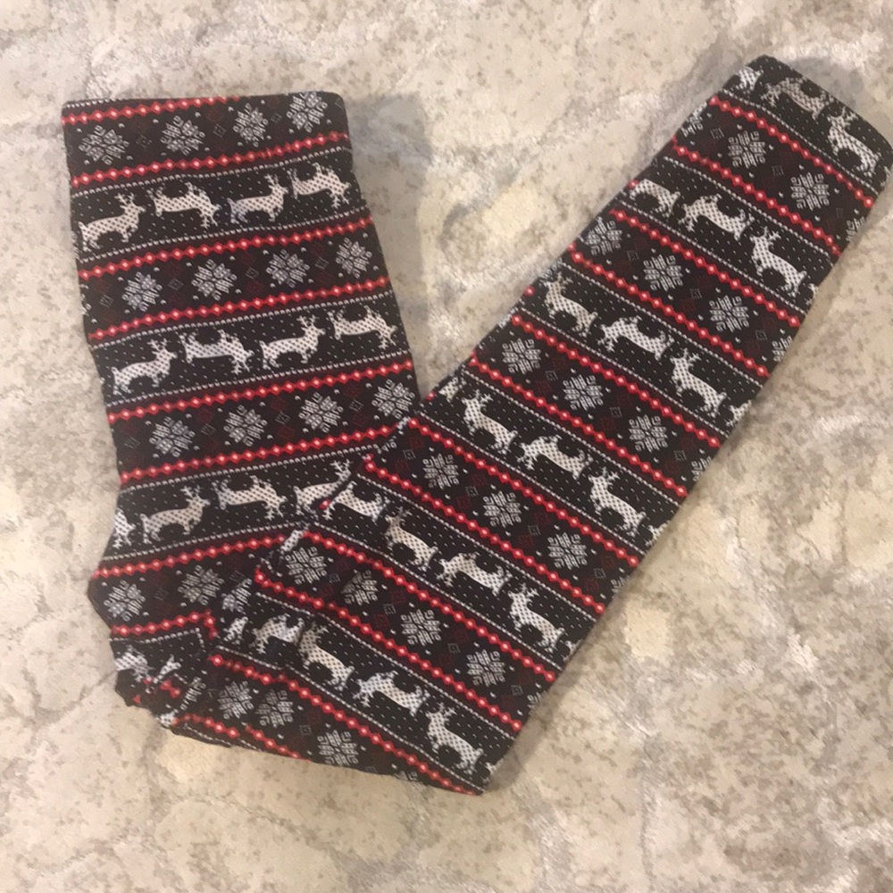 Girls Reindeer Legging Large